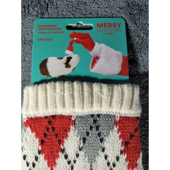 Diamond Sweater, Argyle Sweater for Guinea Pig "Diamonds are Fur-ever" - Rare - Picture 3 of 4